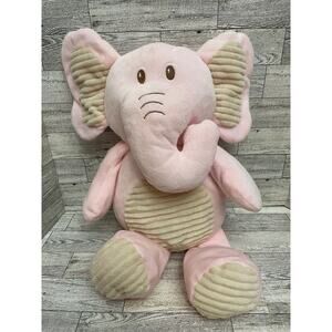 Kellytoy Elephant Rattle Plush Floppy Pink Lovey Baby Soft 17” Stuffed Animal